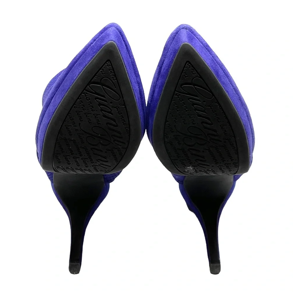 new Gianni Bini ♥︎ Suede Ankle Wrap Platform Slingback Stilettos Heels ♥︎ Cobalt - Picture 11 of 16
